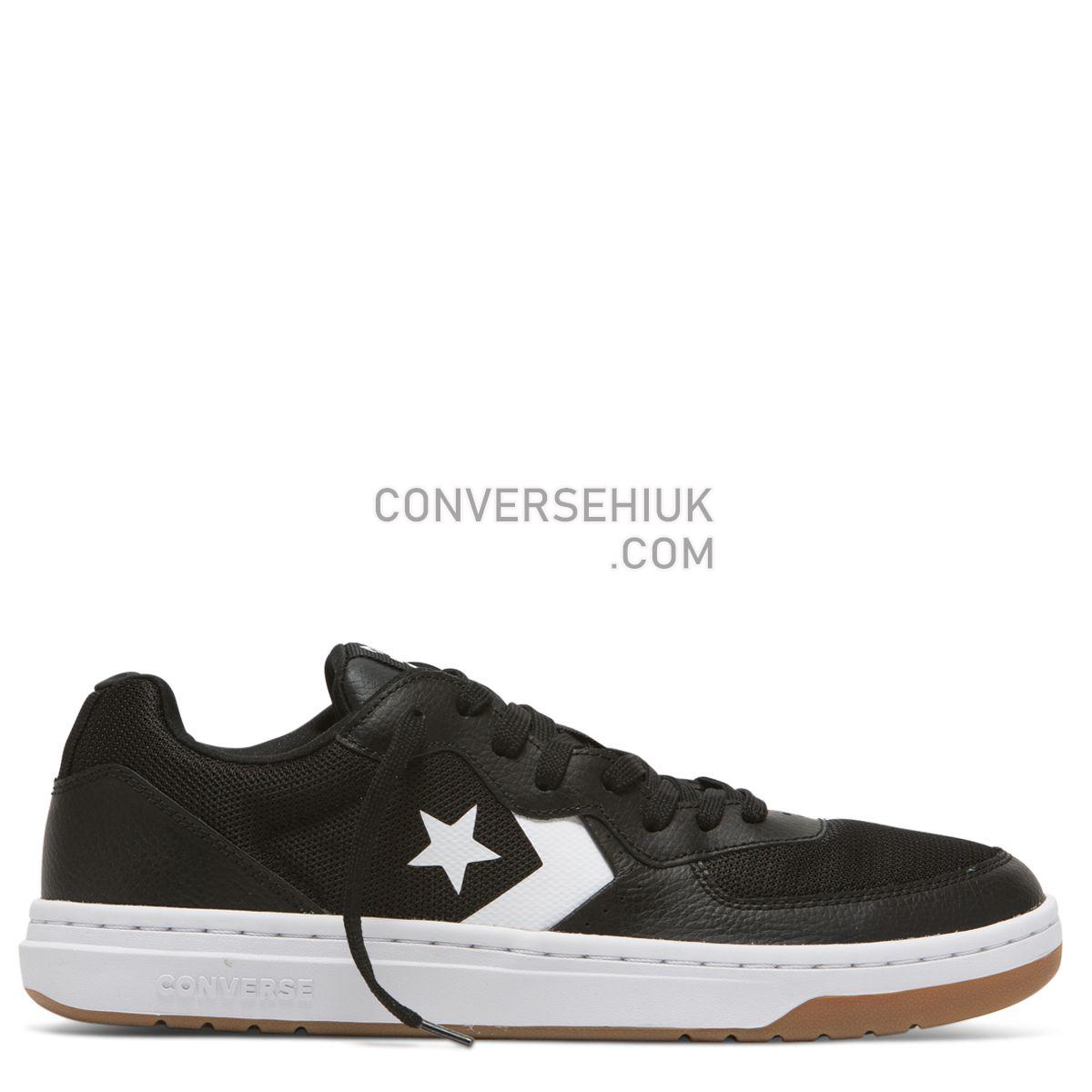 Converse Rival Leather Low Top Black Black/White/Gum 163207 Shoes