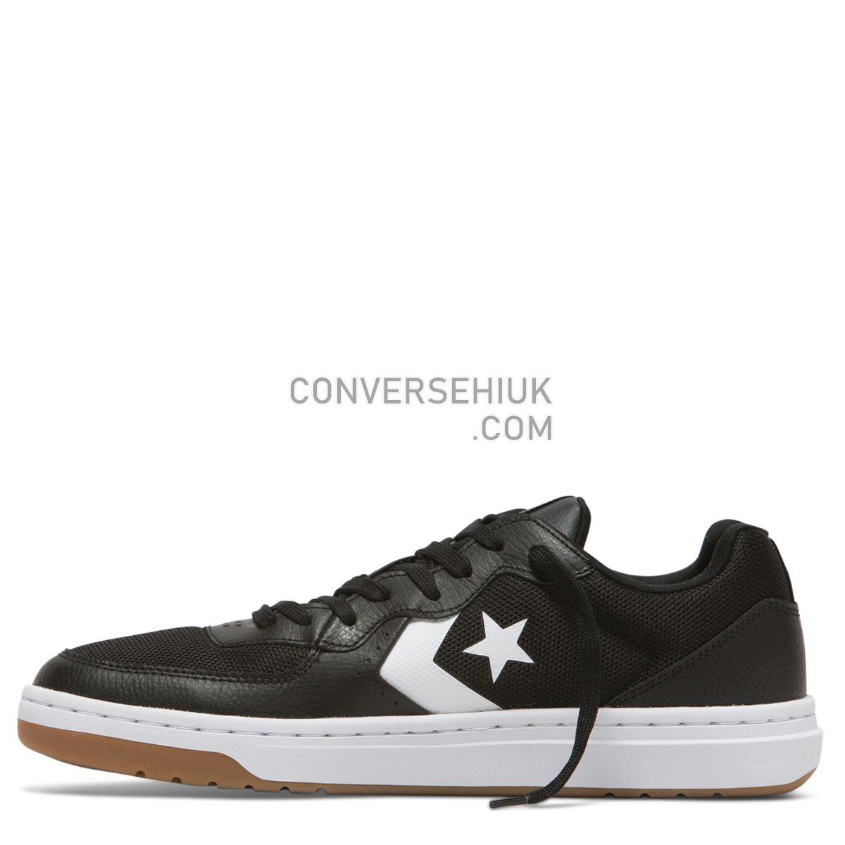 Converse Rival Leather Low Top Black Black/White/Gum 163207 Shoes