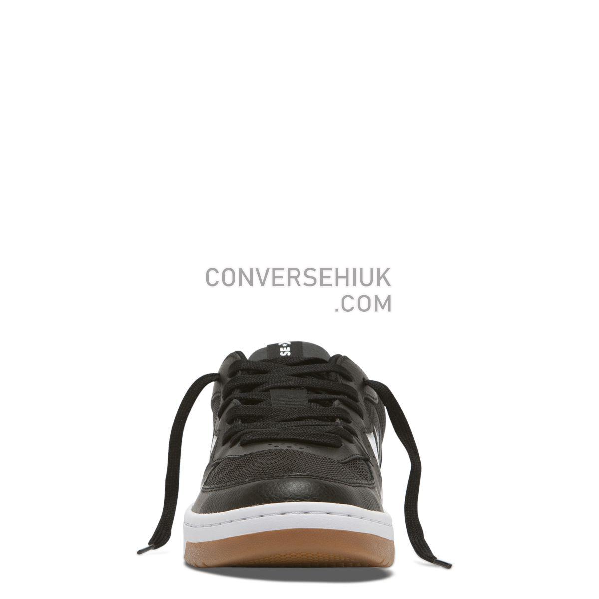 Converse Rival Leather Low Top Black Black/White/Gum 163207 Shoes