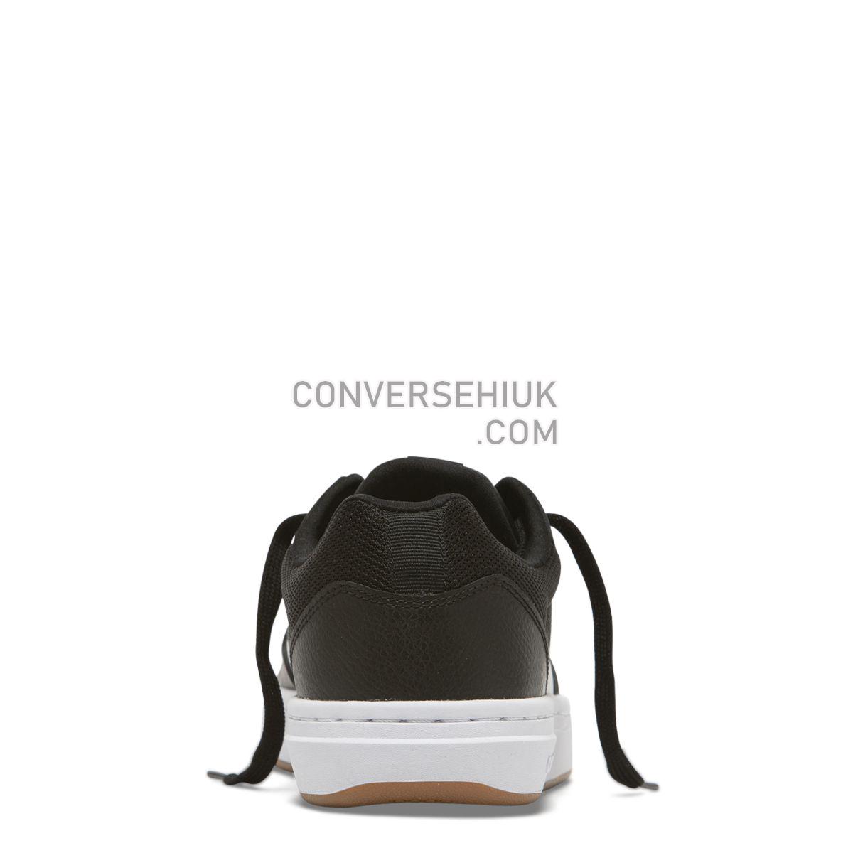 Converse Rival Leather Low Top Black Black/White/Gum 163207 Shoes