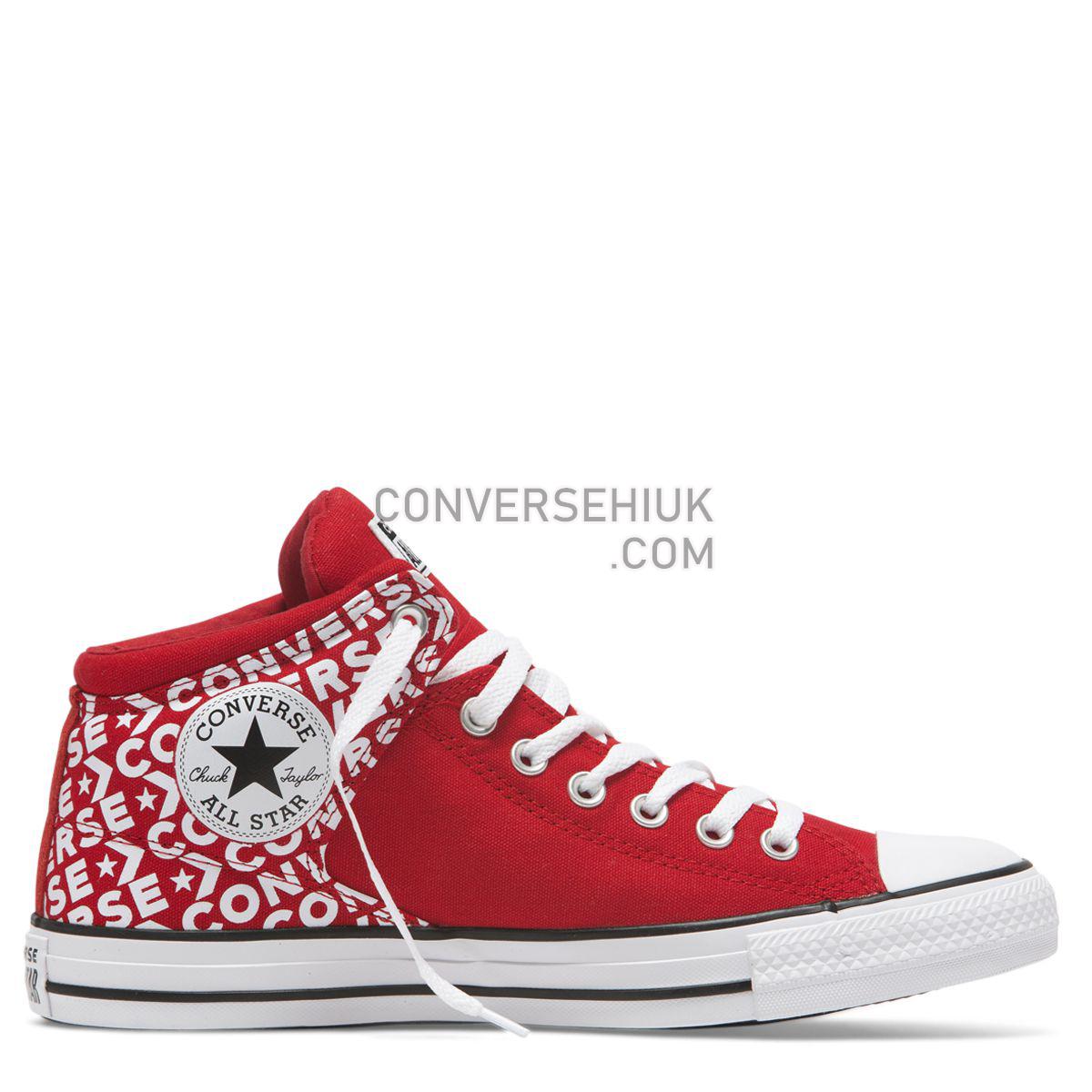 Converse Chuck Taylor All Star High Street Wordmark Mid Enamel Red Enamel Red/Enamel Red/White 163955 Shoes