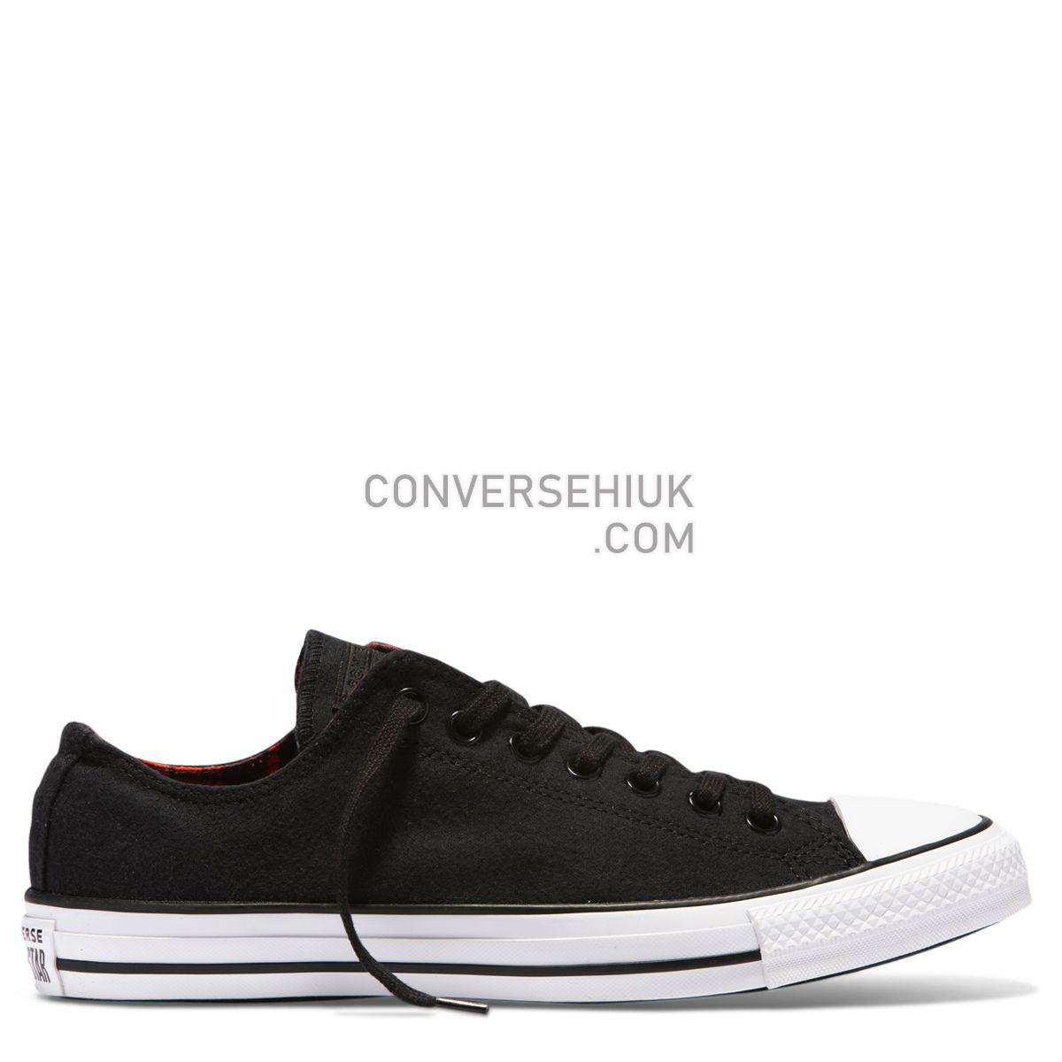 Converse Chuck Taylor All Star Plaid Low Top Black Black/Bright Poppy/Black 162400 Shoes