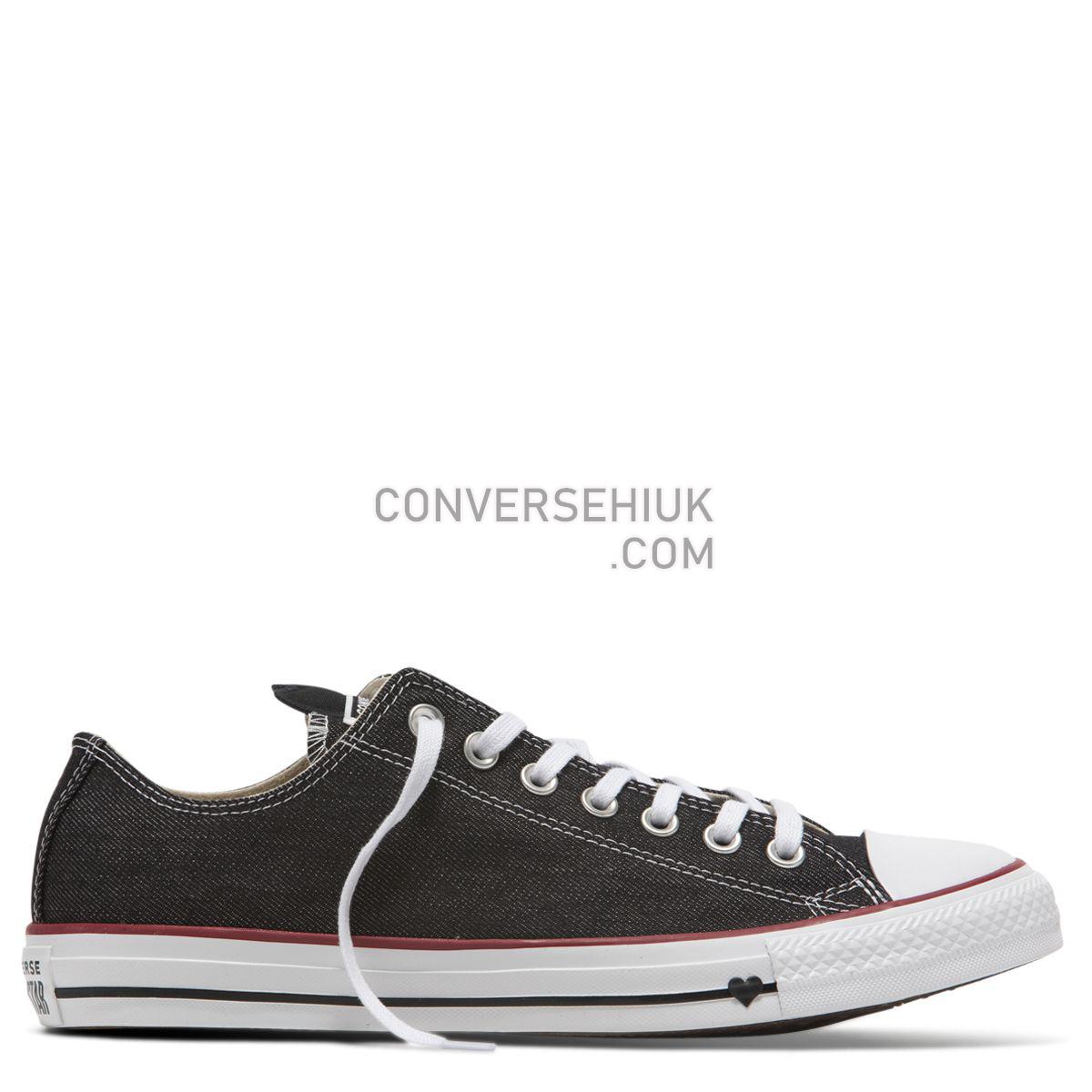 Converse Chuck Taylor All Star Denim Love Low Top Black Black/White/Garnet 163309 Shoes