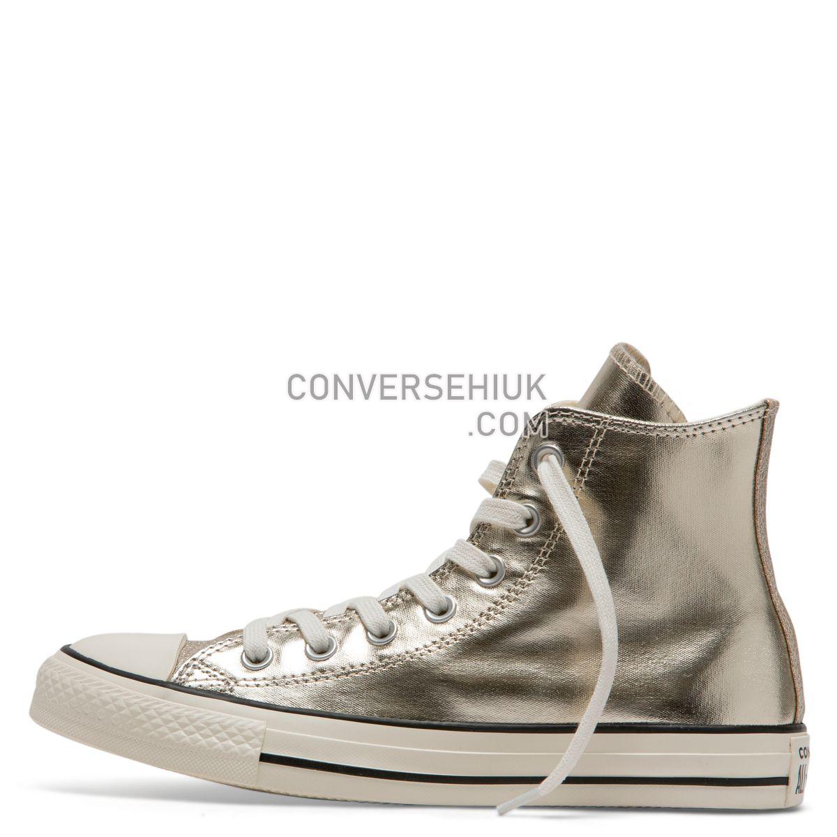 Converse Chuck Taylor All Star Shiny Metal High Top Light Gold Light Gold/Egret/Black 564851 Shoes