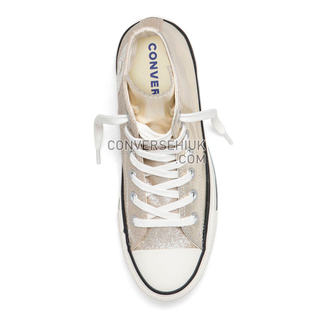 Converse Chuck Taylor All Star Shiny Metal High Top Light Gold Light Gold/Egret/Black 564851 Shoes