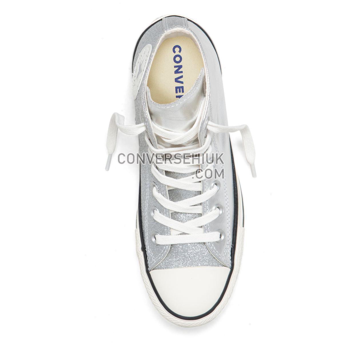 Converse Chuck Taylor All Star Shiny Metal High Top Silver Silver/Egret/Black 564869 Shoes