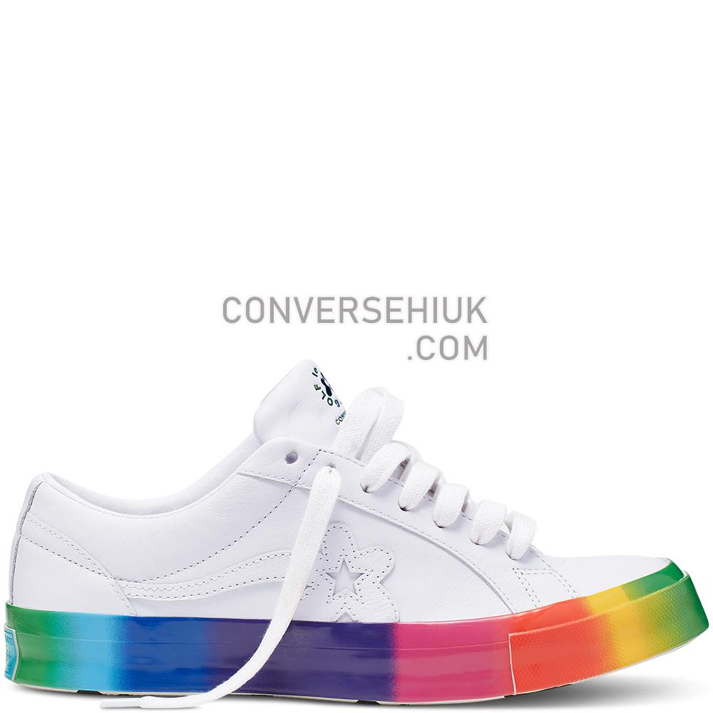 Converse x GOLF le FLEUR Rainbow One Star Low Top White/White/Multi 166409C Shoes