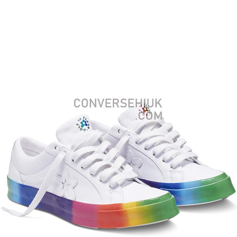 Converse x GOLF le FLEUR Rainbow One Star Low Top White/White/Multi 166409C Shoes