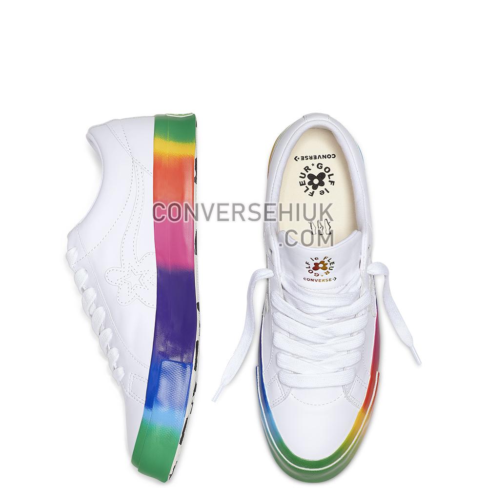 Converse x GOLF le FLEUR Rainbow One Star Low Top White/White/Multi 166409C Shoes