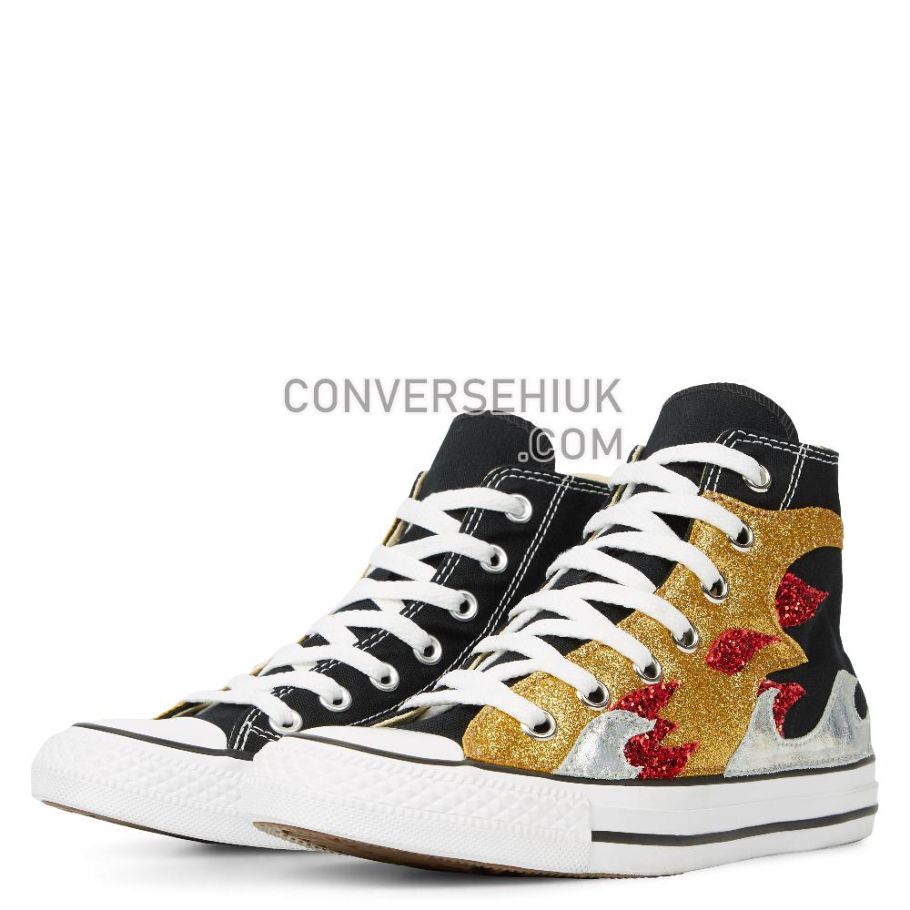 Converse Chuck Taylor All Star Glitter Flame High Top Black/Glitter/Flame 165756C Shoes