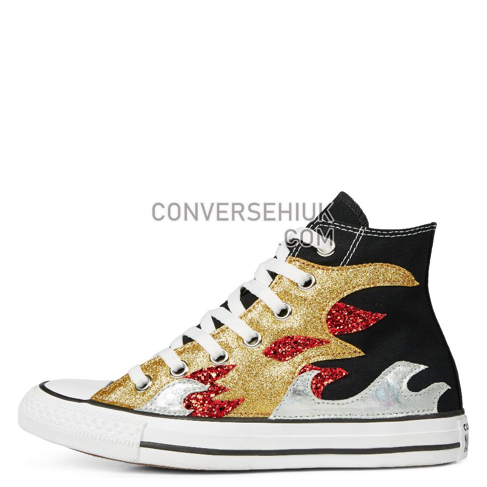 Converse Chuck Taylor All Star Glitter Flame High Top Black/Glitter/Flame 165756C Shoes