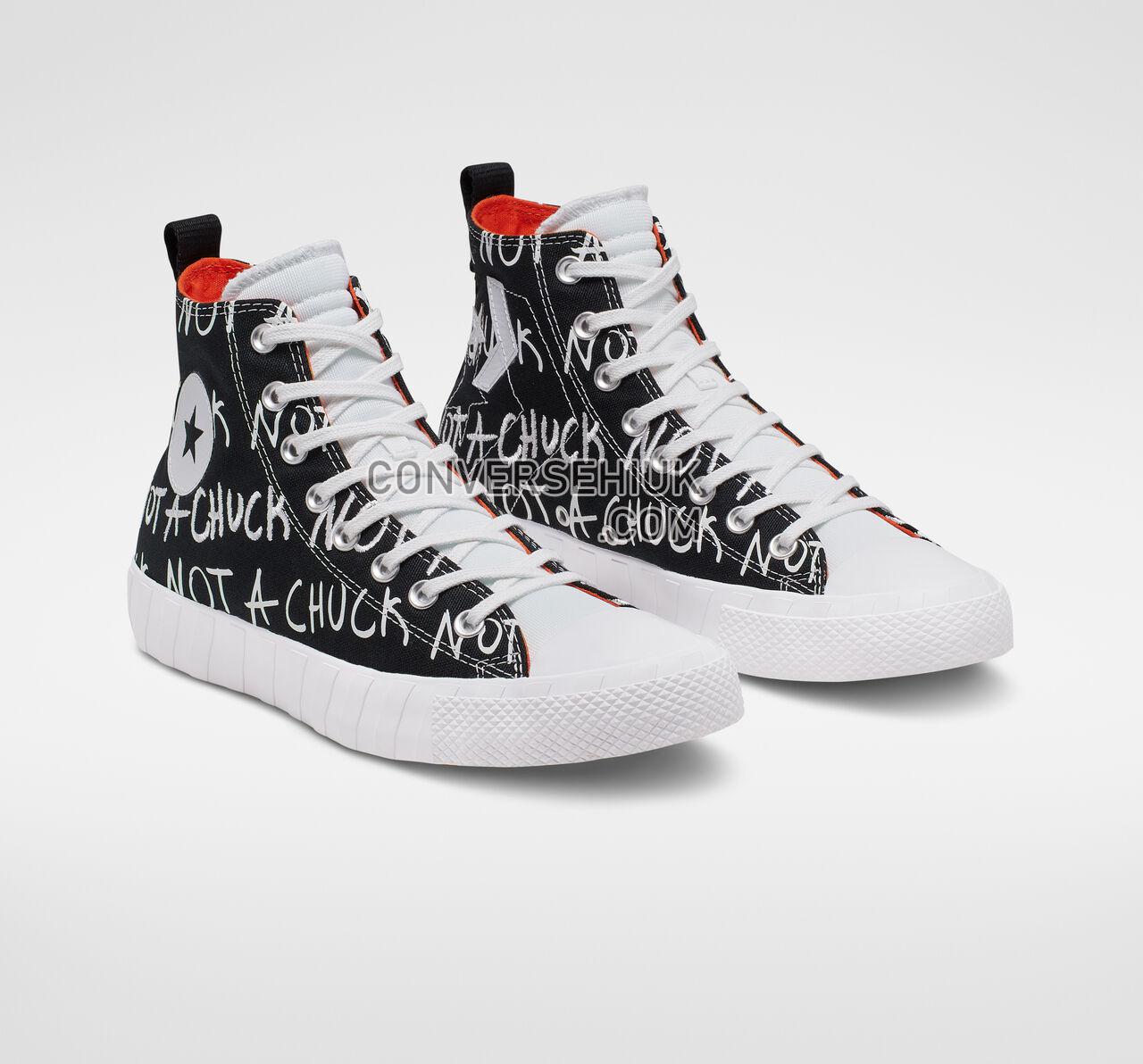 Converse UNT1TL3D High Top Black/White/Bold Mandarin 166502C Shoes