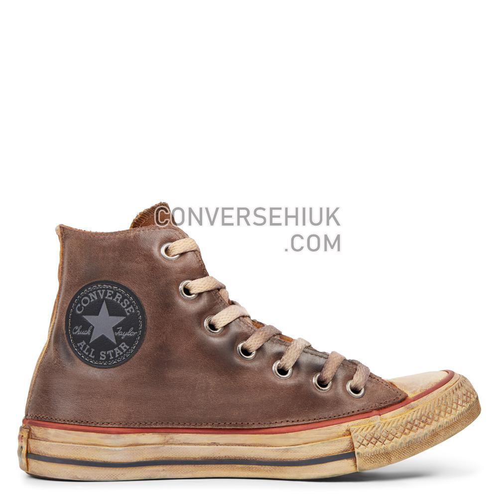 Converse Chuck Taylor All Star Premium Vintage Leather High Top Optical/White/Brown/Vintage 165772C Shoes