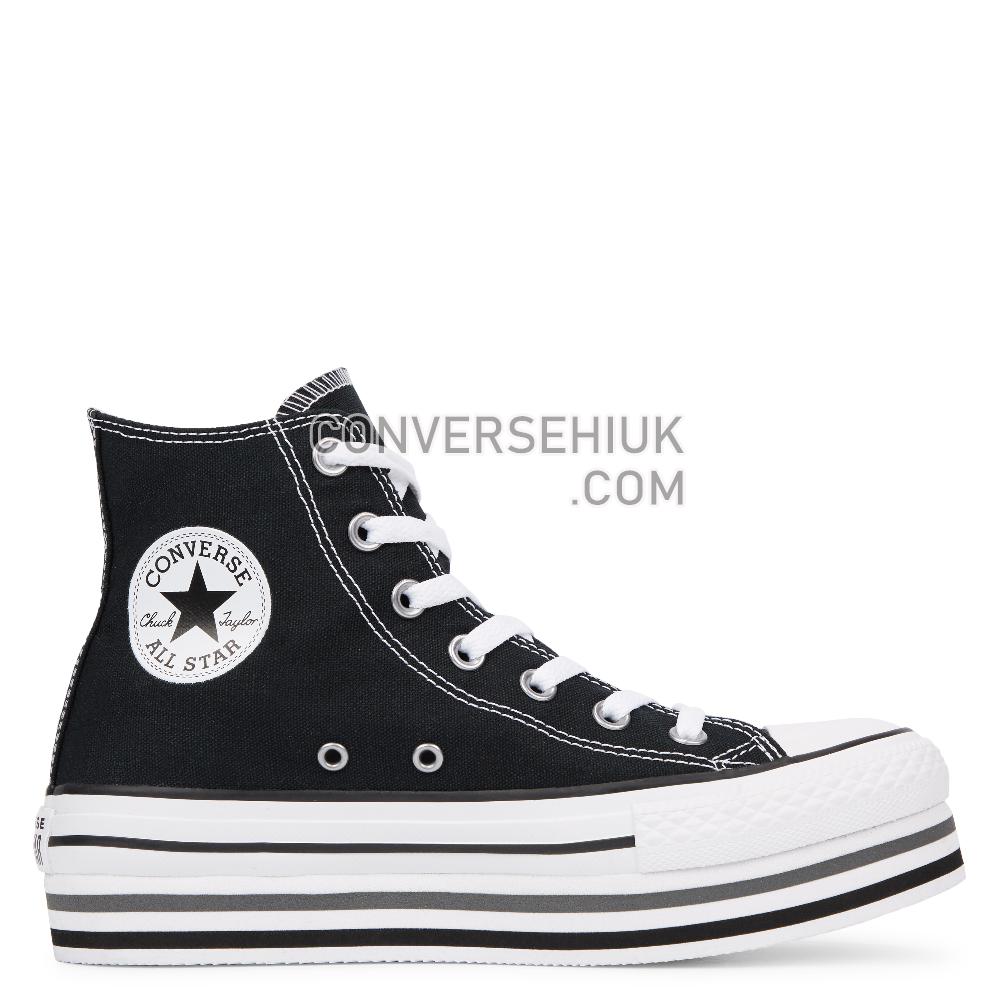 Converse Chuck Taylor All Star Lift High Top Black/White/Thunder 564486C Shoes