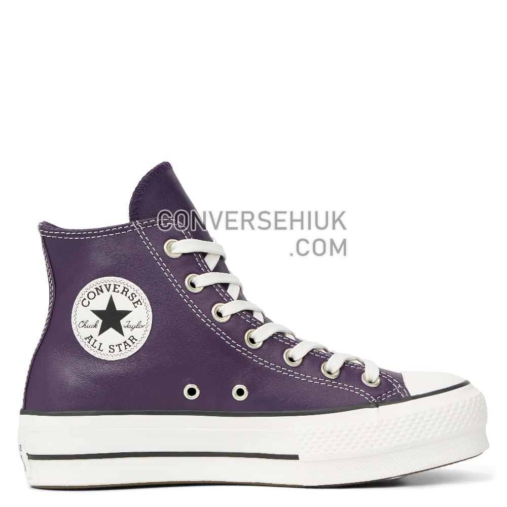 Converse Chuck Taylor All Star Platform Leather High Top Grand/Purple/White/Black 565852C Shoes