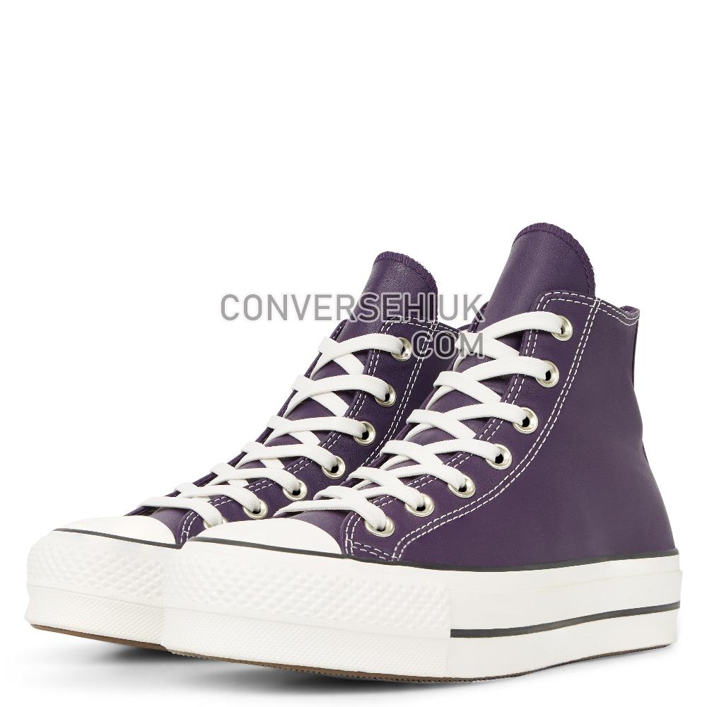 Converse Chuck Taylor All Star Platform Leather High Top Grand/Purple/White/Black 565852C Shoes