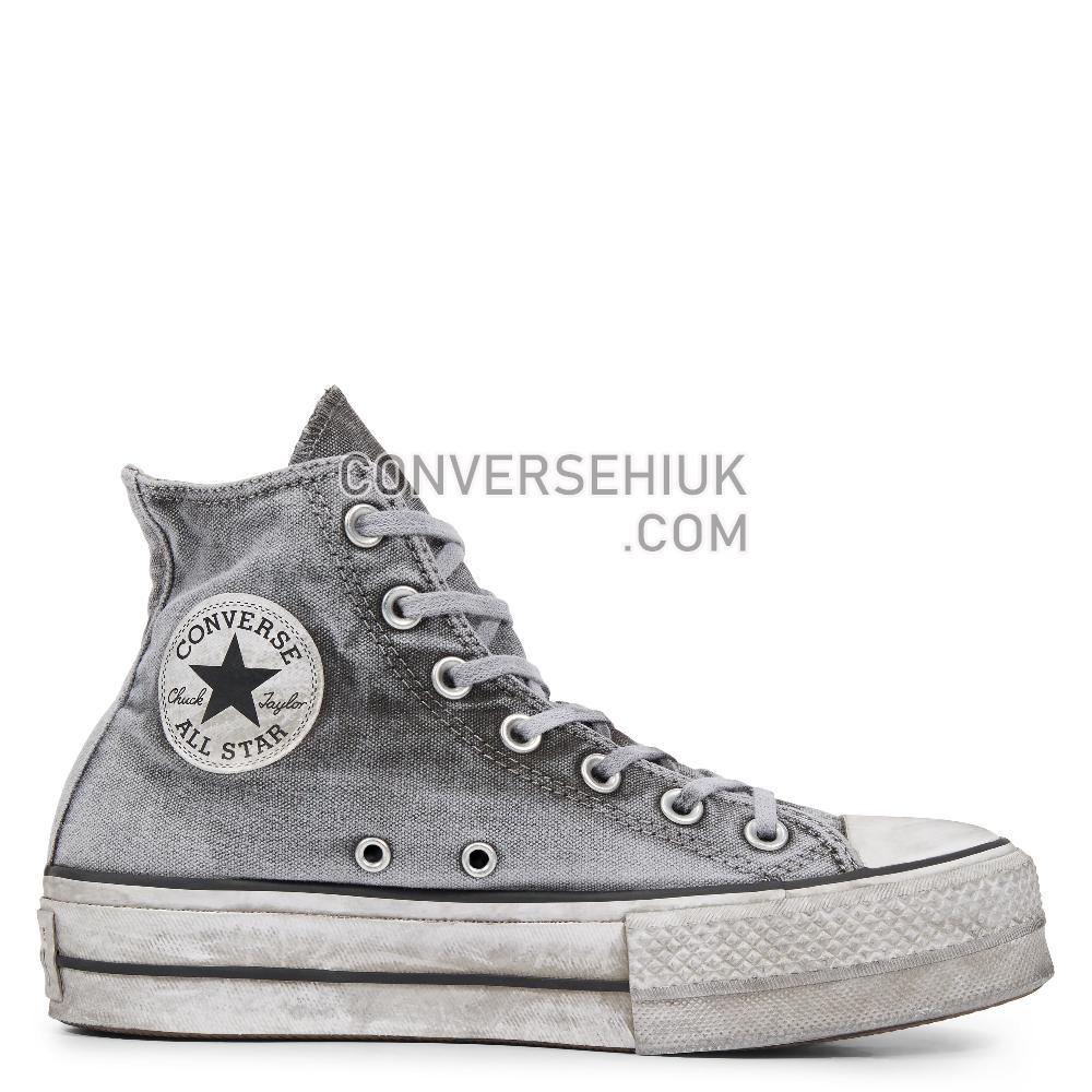 Converse Chuck Taylor All Star Lift Smoked Canvas High Top Gray/Gray/White 563113C Shoes