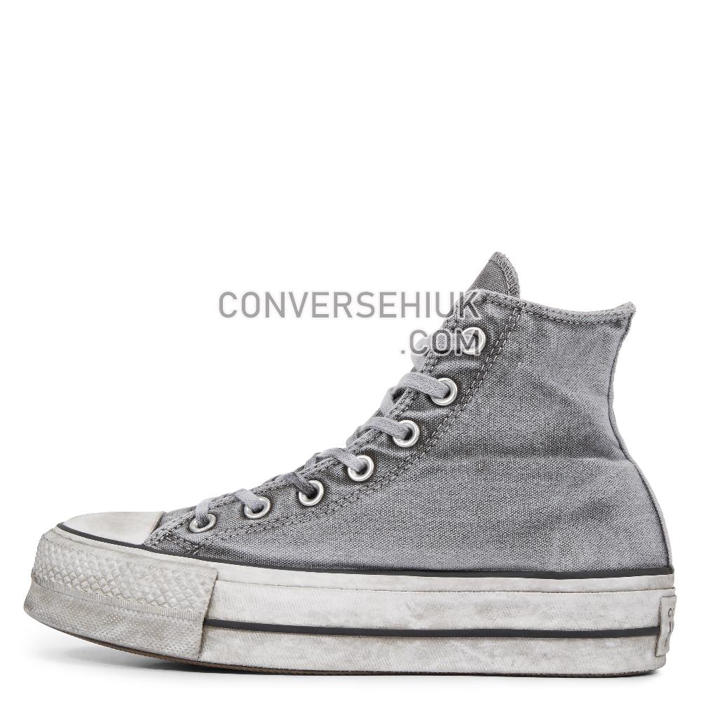 Converse Chuck Taylor All Star Lift Smoked Canvas High Top Gray/Gray/White 563113C Shoes