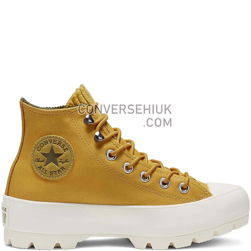 Converse Chuck Taylor All Star Lugged Waterproof Leather High Top Gold/Dart/Olive/Flak/Egret 565005C Shoes