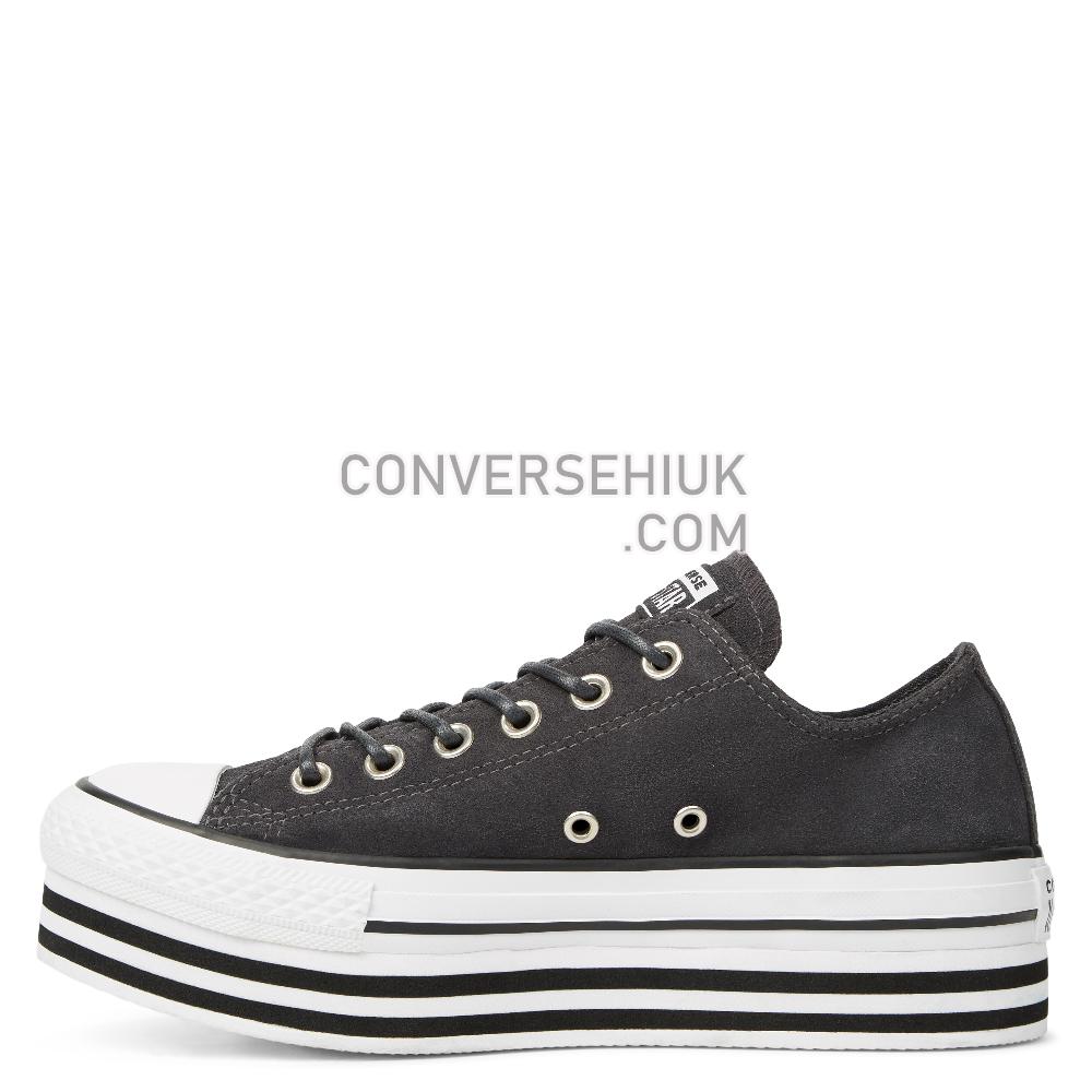 Converse Chuck Taylor All Star Platform Suede Low Top Almost/Black/White/Black 565832C Shoes