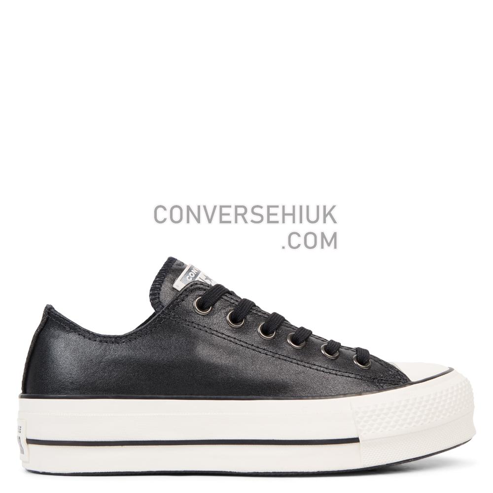 Converse Chuck Taylor All Star Shiny Metals Platform Low Top Black/Egret/Black 565899C Shoes