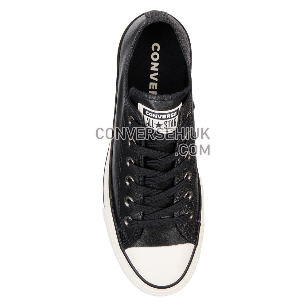 Converse Chuck Taylor All Star Shiny Metals Platform Low Top Black/Egret/Black 565899C Shoes