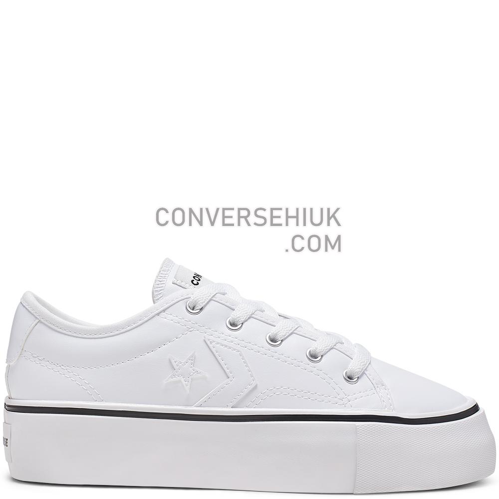 Converse Star Replay Platform Low Top White/White/Black 565250C Shoes