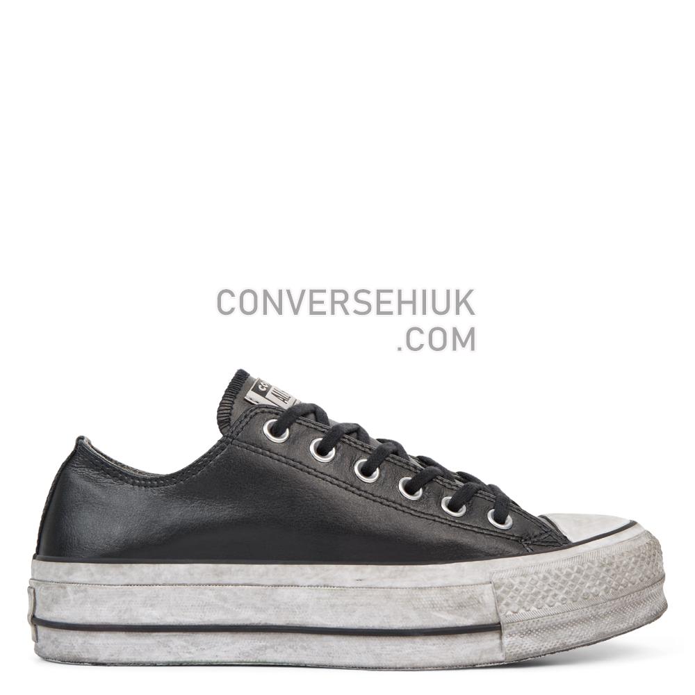 Converse Chuck Taylor All Star Leather Smoke Platform Low Top Black/Black/Smoke/In 562910C Shoes