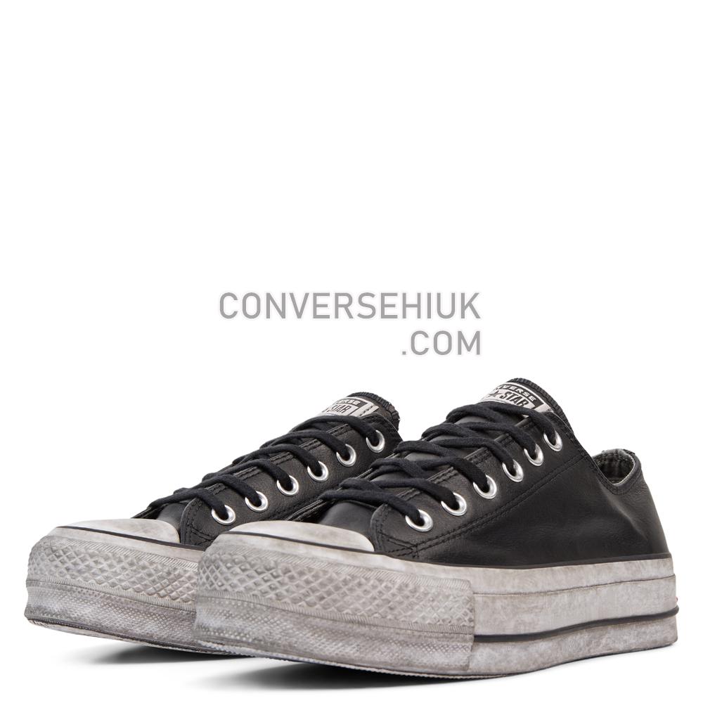 Converse Chuck Taylor All Star Leather Smoke Platform Low Top Black/Black/Smoke/In 562910C Shoes