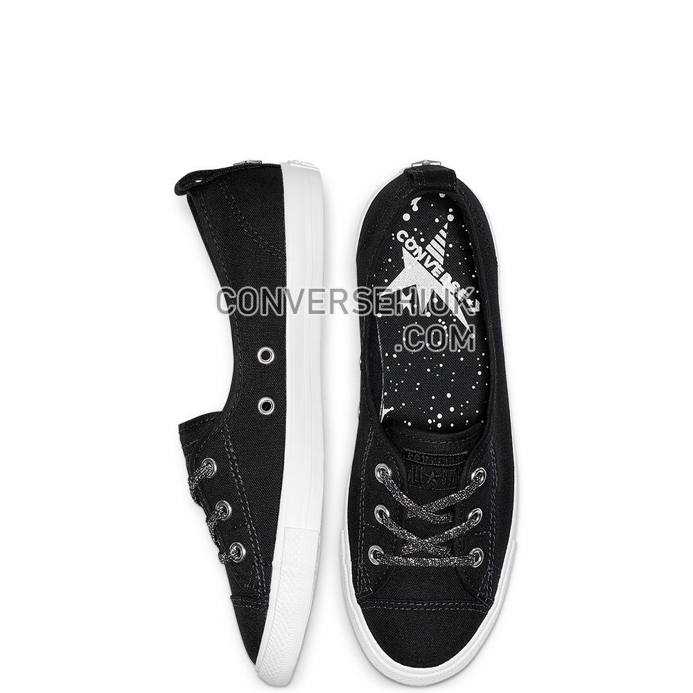 Converse Chuck Taylor All Star Ballet Lace Slip Black/Silver/White 564987C Shoes