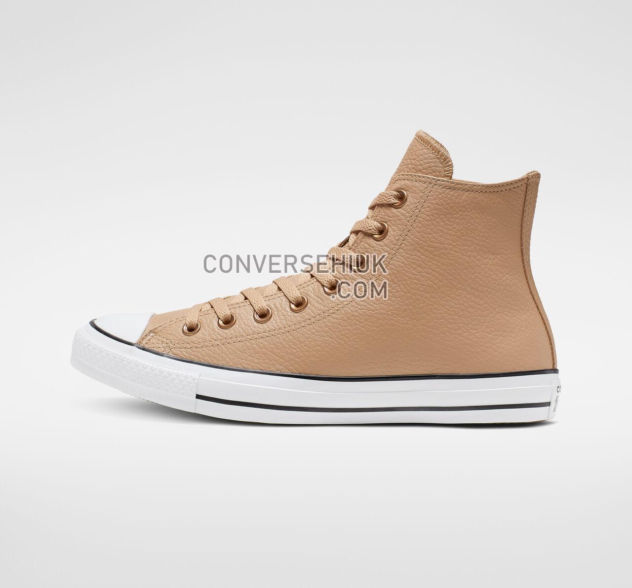 Converse Chuck Taylor All Star Leather High Top Champagne Tan/White/Black 165190C Shoes