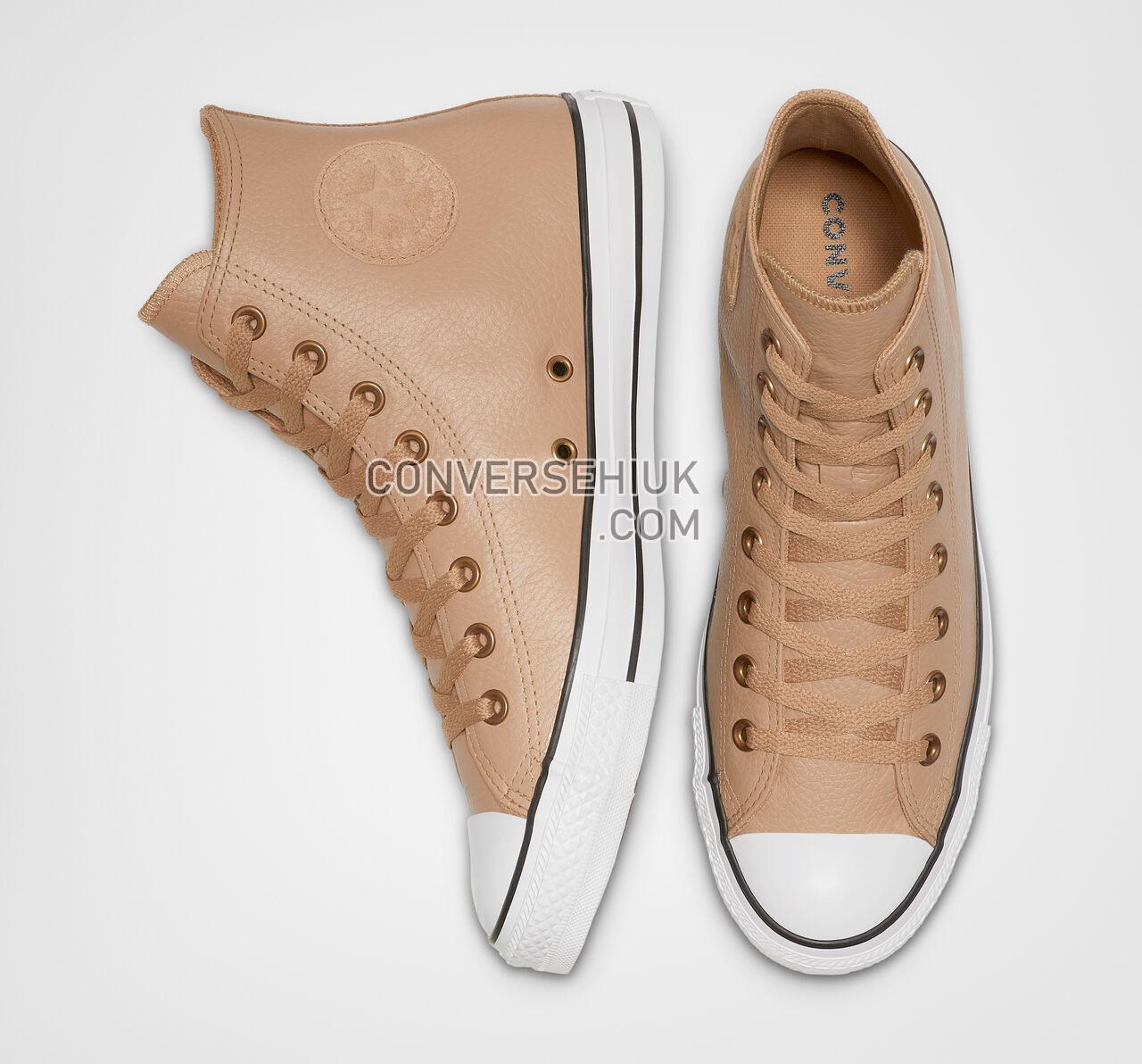 Converse Chuck Taylor All Star Leather High Top Champagne Tan/White/Black 165190C Shoes