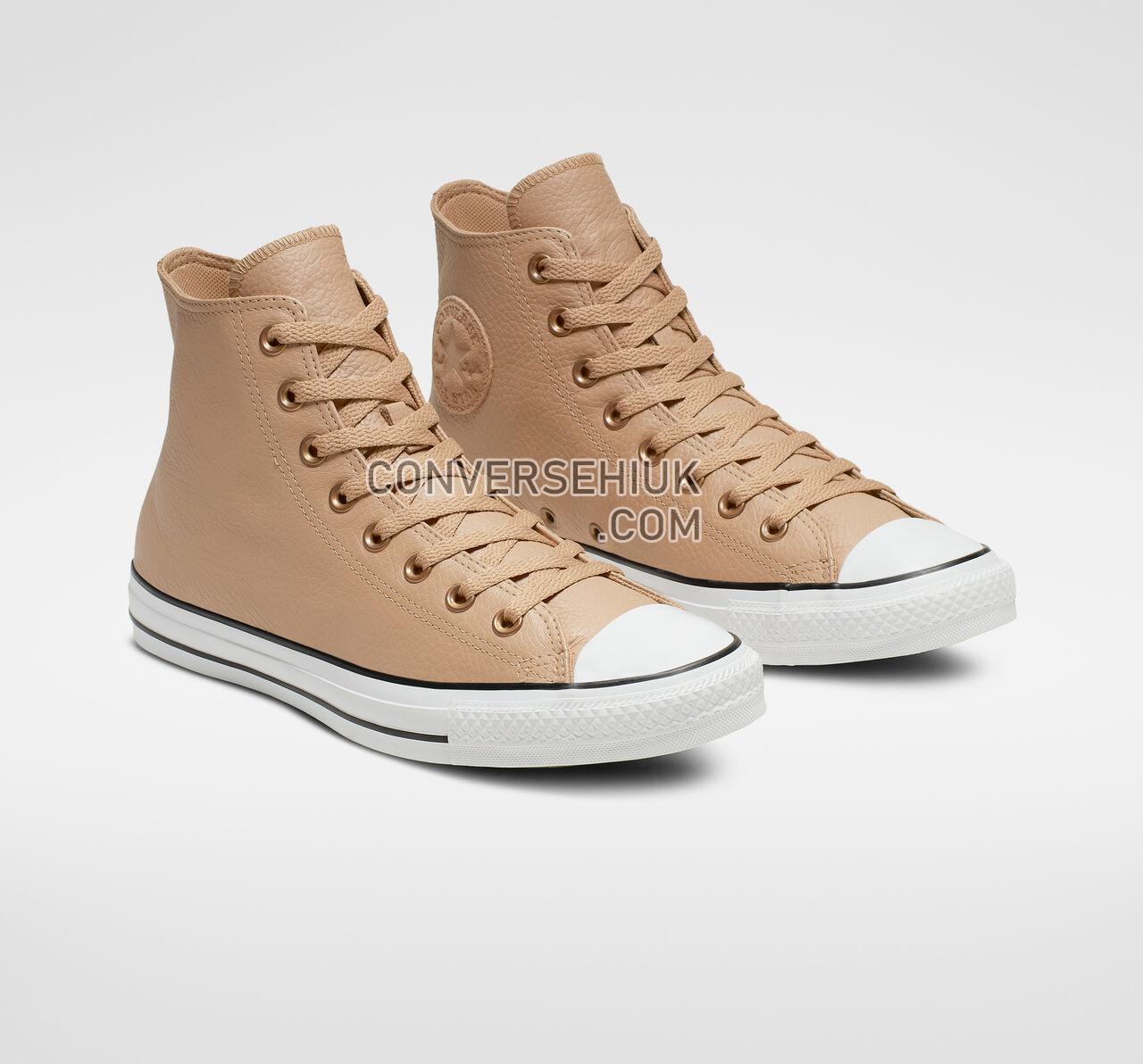 Converse Chuck Taylor All Star Leather High Top Champagne Tan/White/Black 165190C Shoes