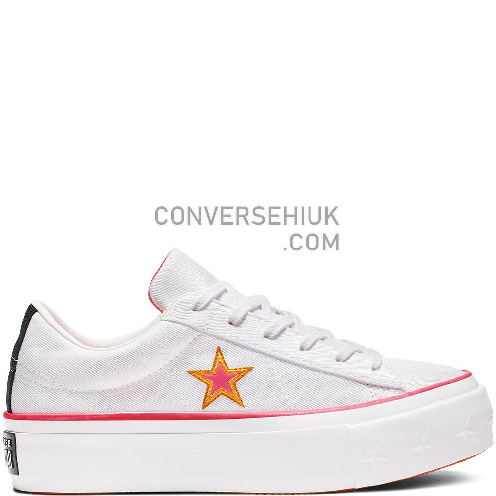 Converse One Star Carnival Colourblock Platform White/Racer/Pink/Orange/Rind 564389C Shoes