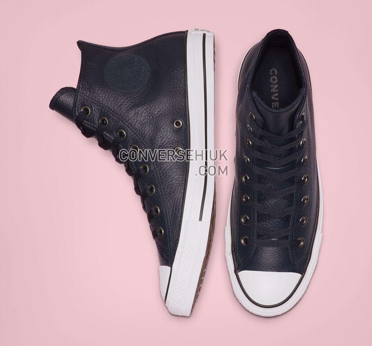 Converse Chuck Taylor All Star Leather High Top Dark Obsidian/White/Black 165189C Shoes