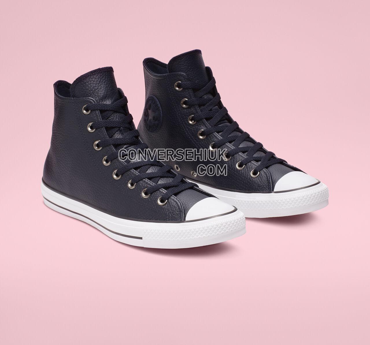 Converse Chuck Taylor All Star Leather High Top Dark Obsidian/White/Black 165189C Shoes