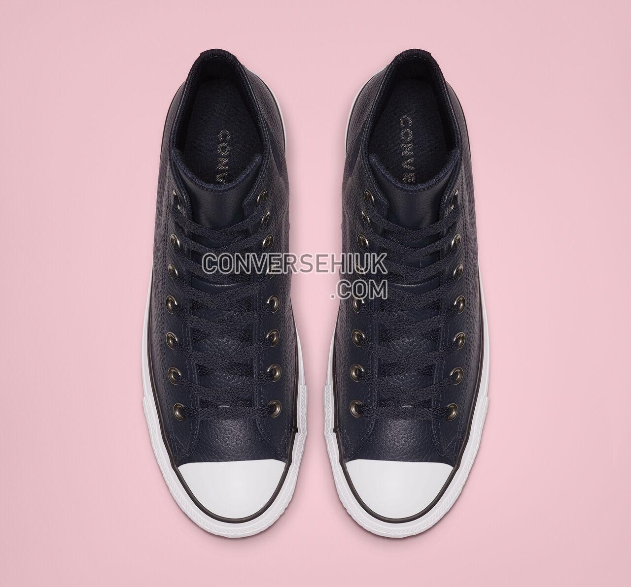 Converse Chuck Taylor All Star Leather High Top Dark Obsidian/White/Black 165189C Shoes