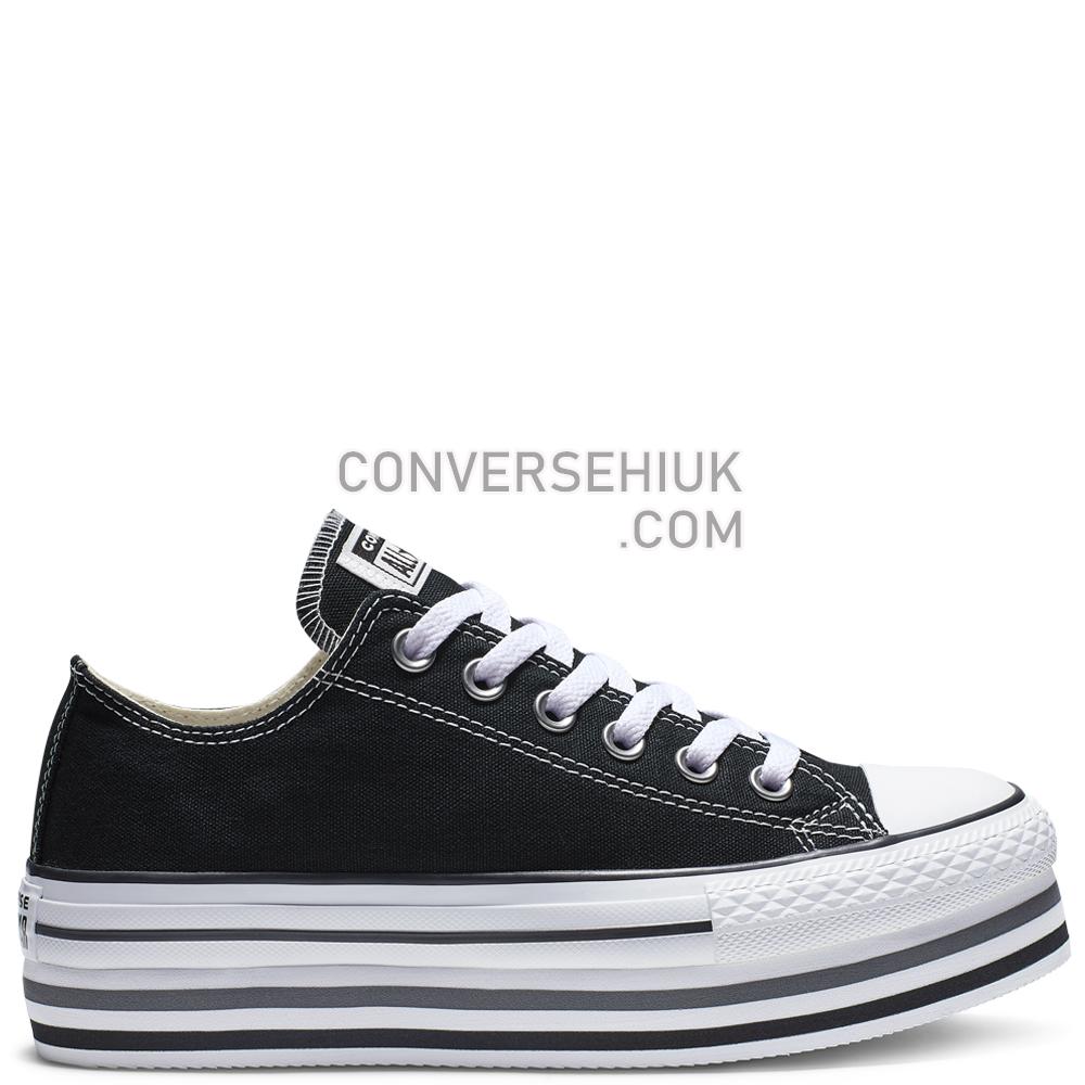 Converse Chuck Taylor All Star Platform Low Top Black/White/Thunder 563970C Shoes