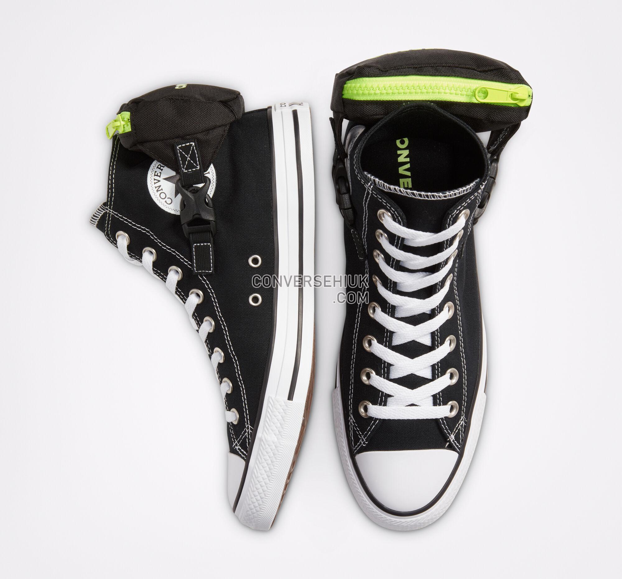 Converse Buckle Up Chuck Taylor All Star Black/White/Volt Glow 168261C Shoes