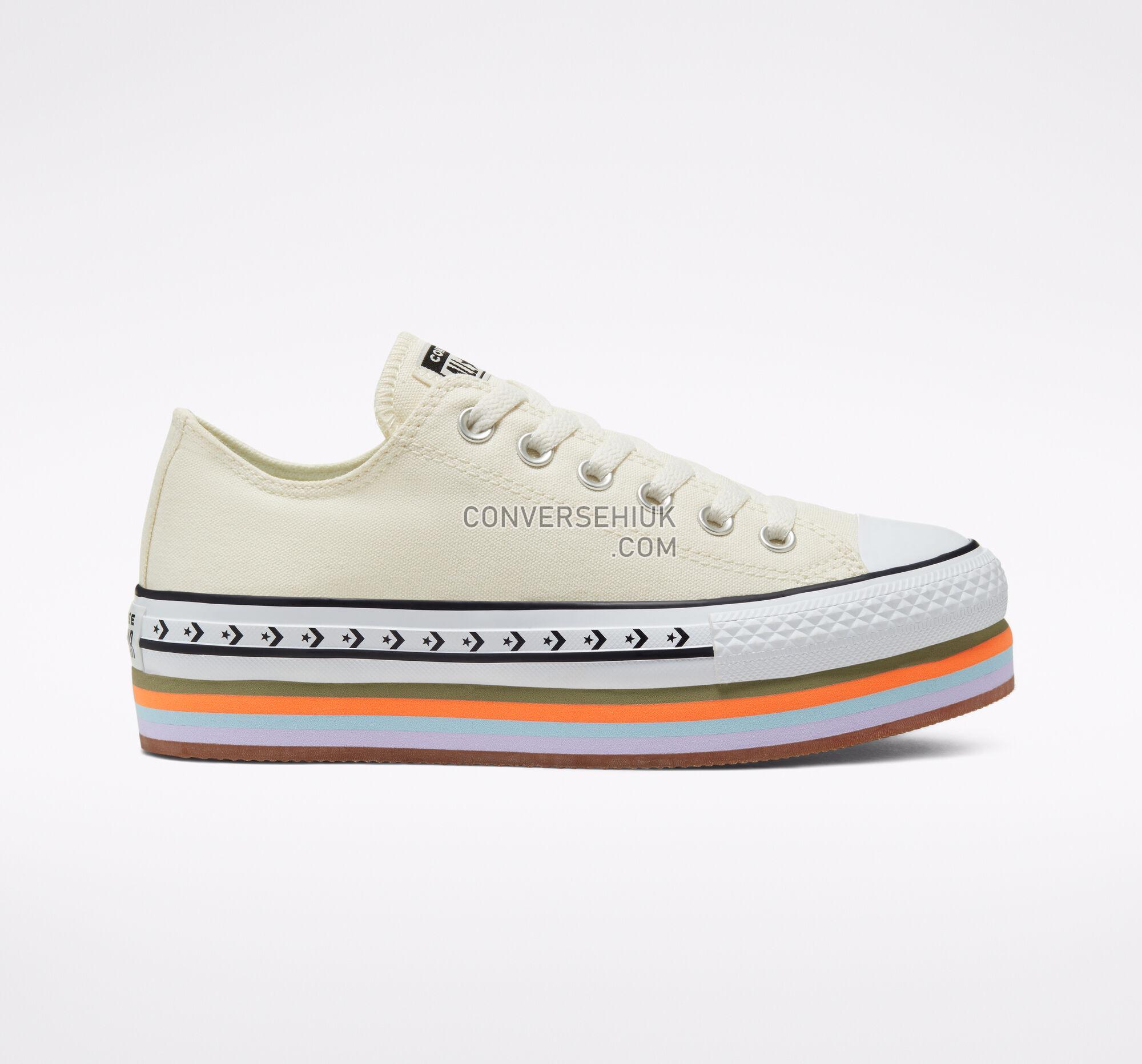 Converse Sunblocked Platform Chuck Taylor All Star Egret/Total Orange/Gum 567847C Shoes