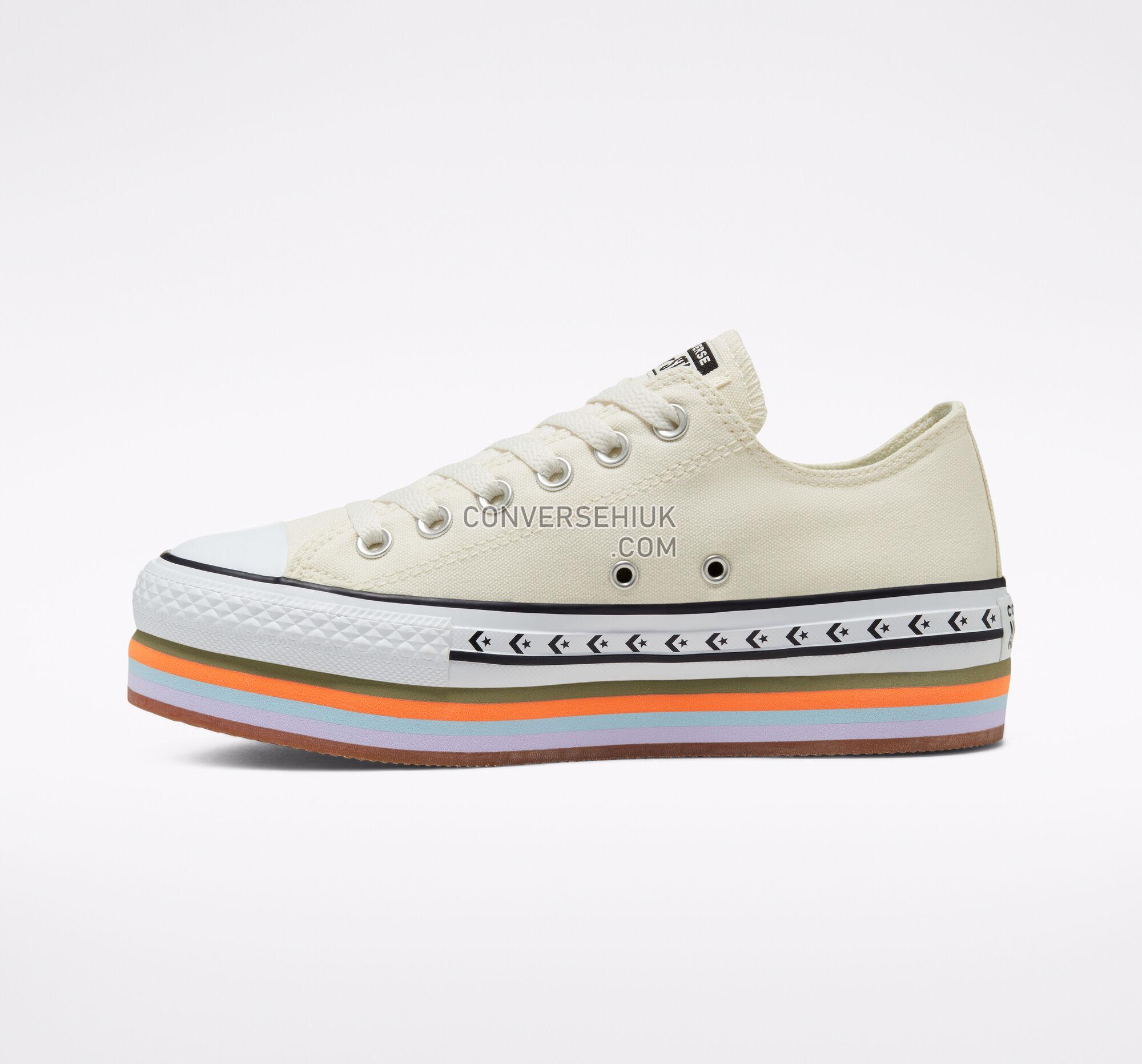 Converse Sunblocked Platform Chuck Taylor All Star Egret/Total Orange/Gum 567847C Shoes