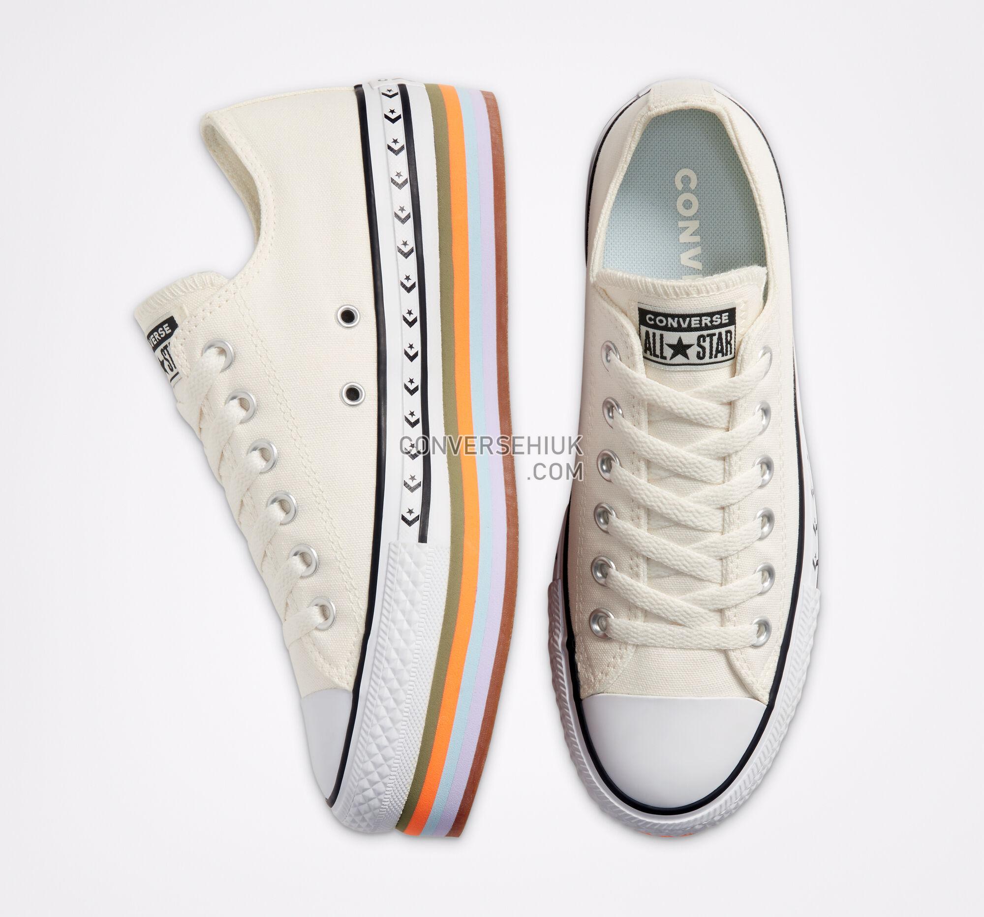 Converse Sunblocked Platform Chuck Taylor All Star Egret/Total Orange/Gum 567847C Shoes