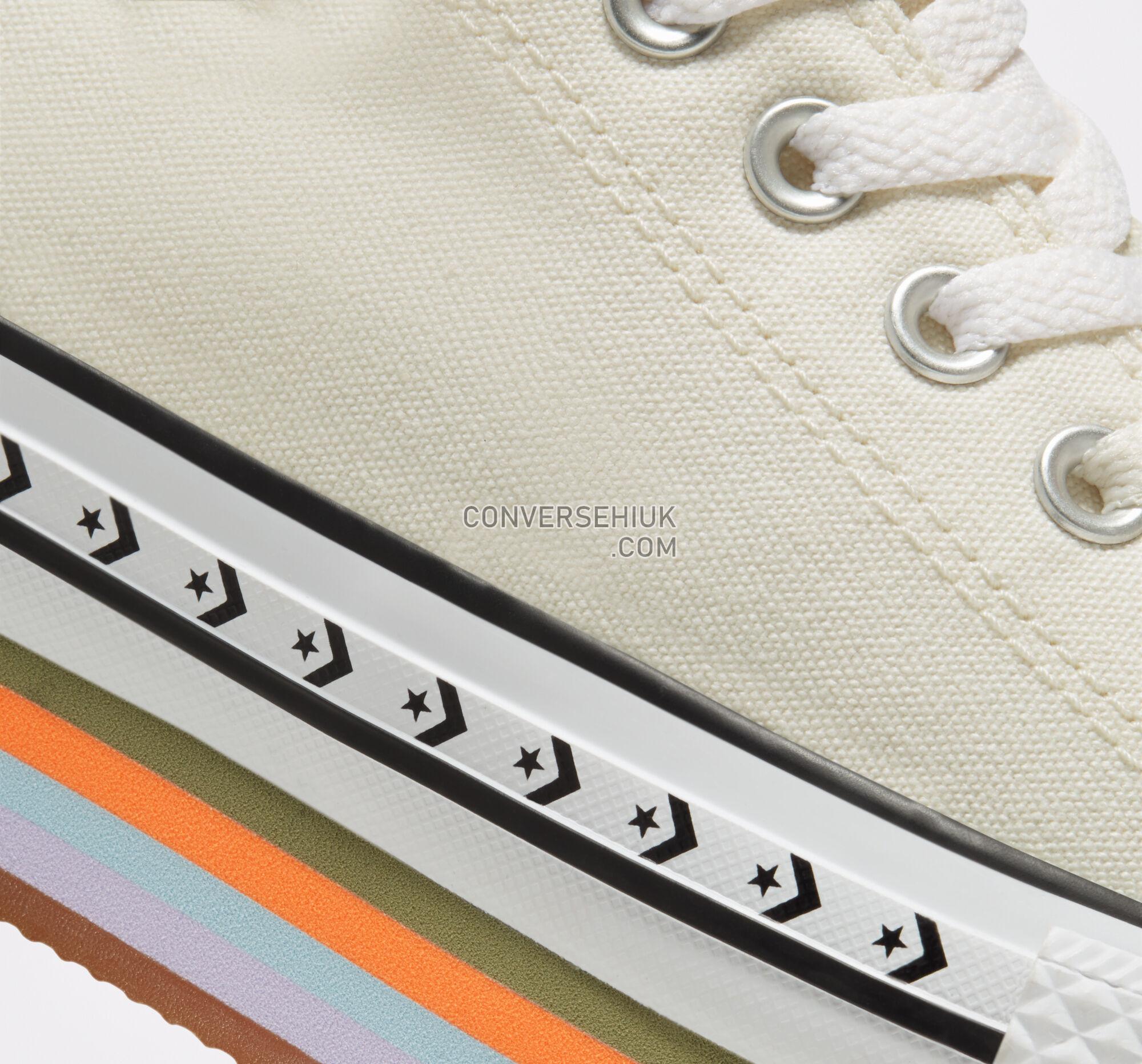 Converse Sunblocked Platform Chuck Taylor All Star Egret/Total Orange/Gum 567847C Shoes