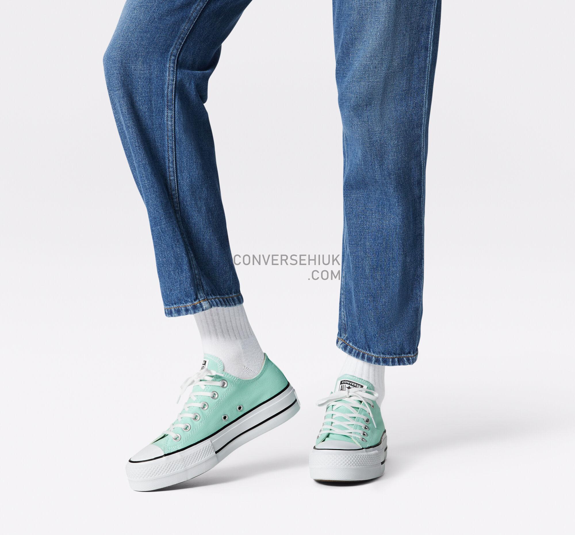 Converse Seasonal Color Platform Chuck Taylor All Star Ocean Mint/White/Black 566758C Shoes