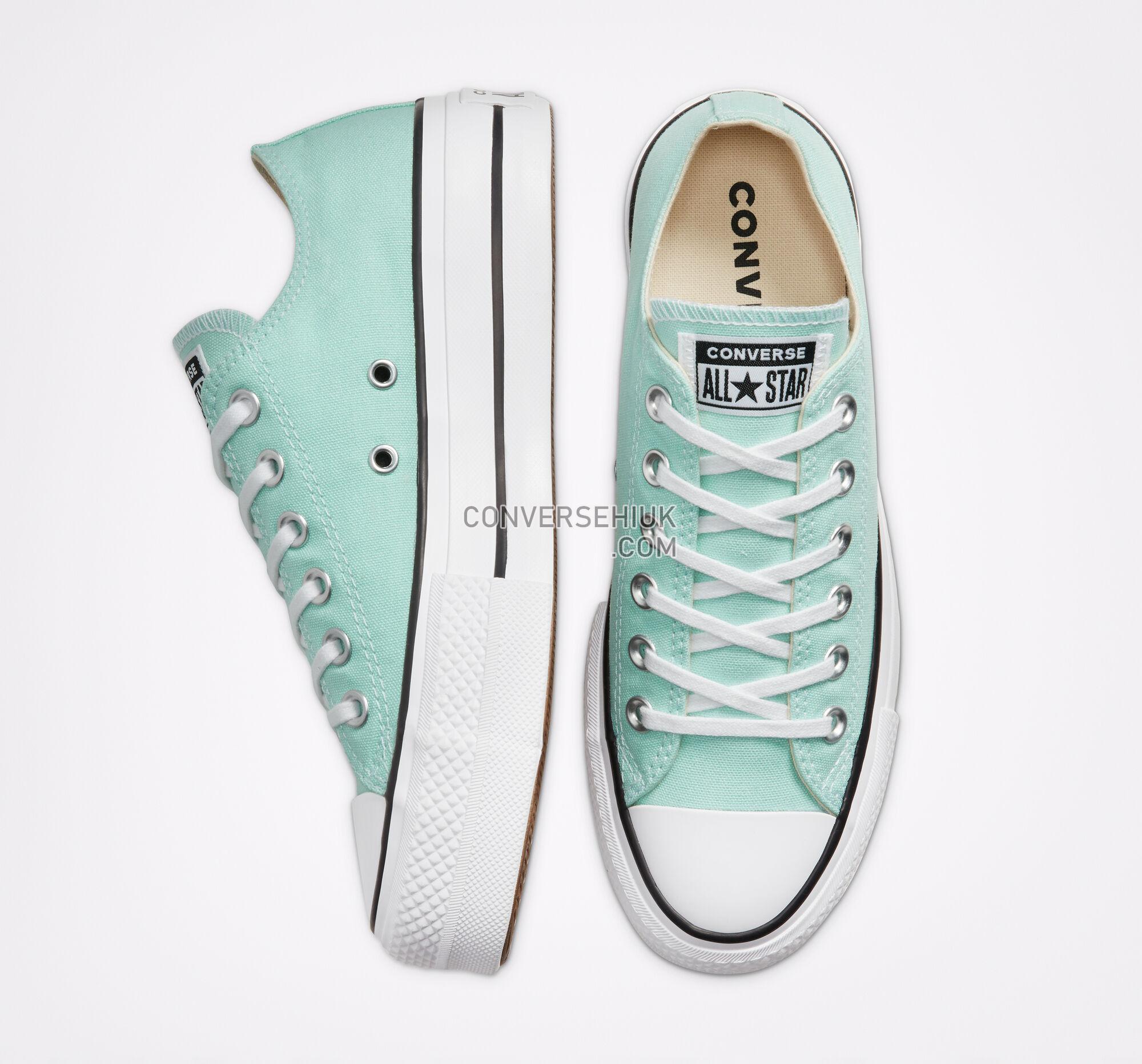 Converse Seasonal Color Platform Chuck Taylor All Star Ocean Mint/White/Black 566758C Shoes