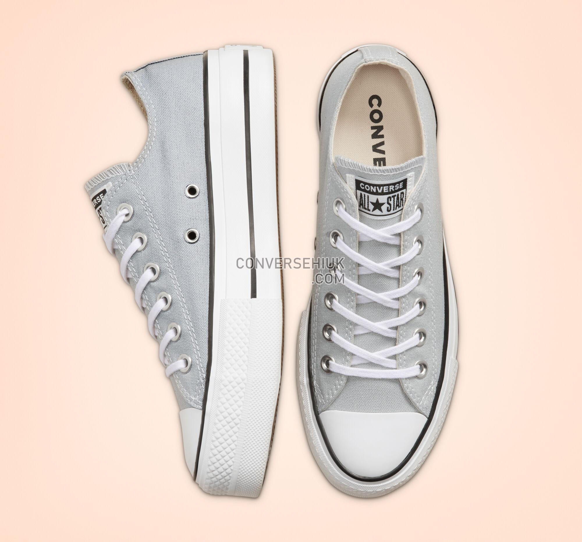 Converse Seasonal Color Platform Chuck Taylor All Star Wolf Grey/White/Black 566757C Shoes