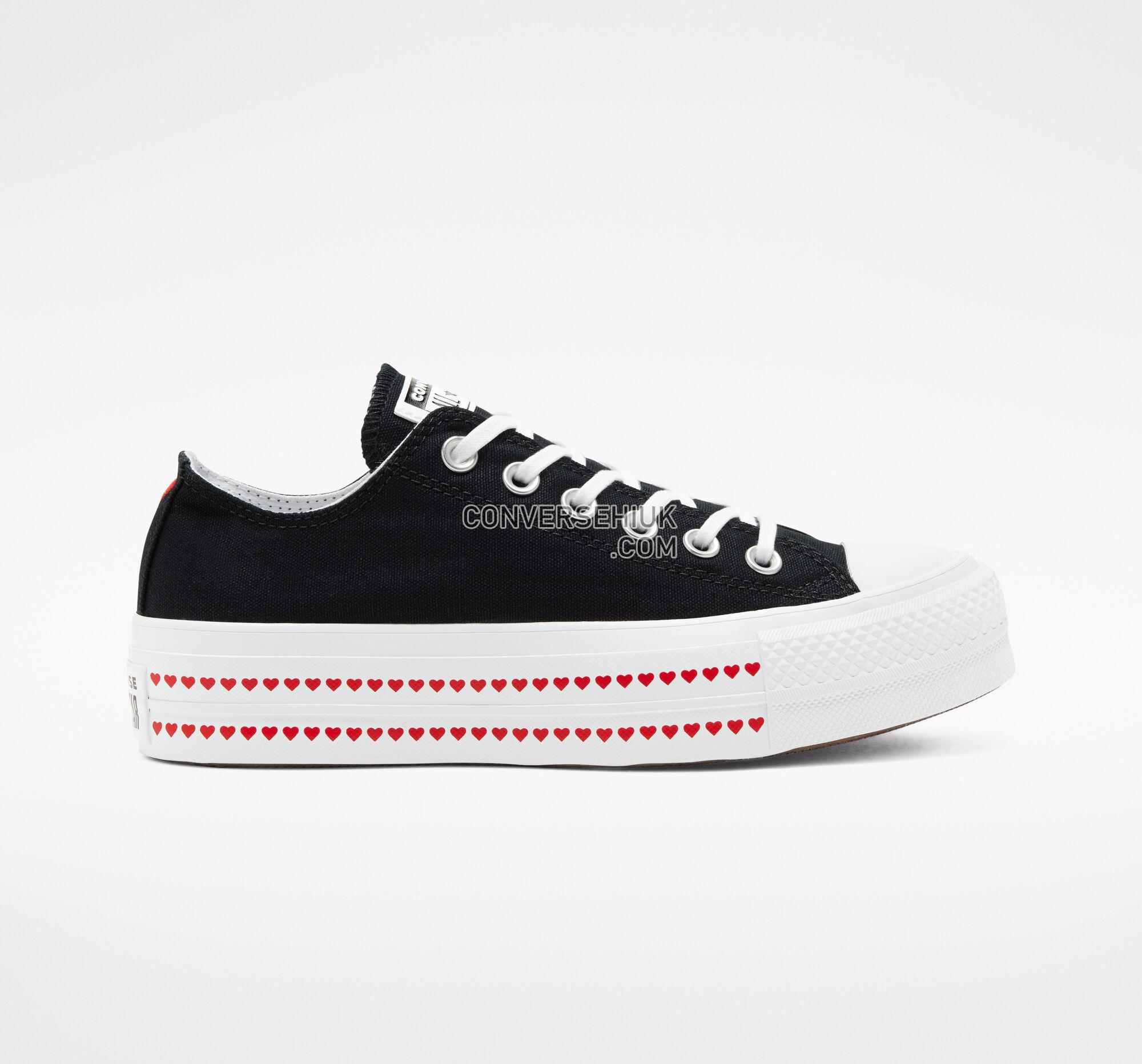 Converse Love Fearlessly Platform Chuck Taylor All Star Black/University Red/White 567158C Shoes