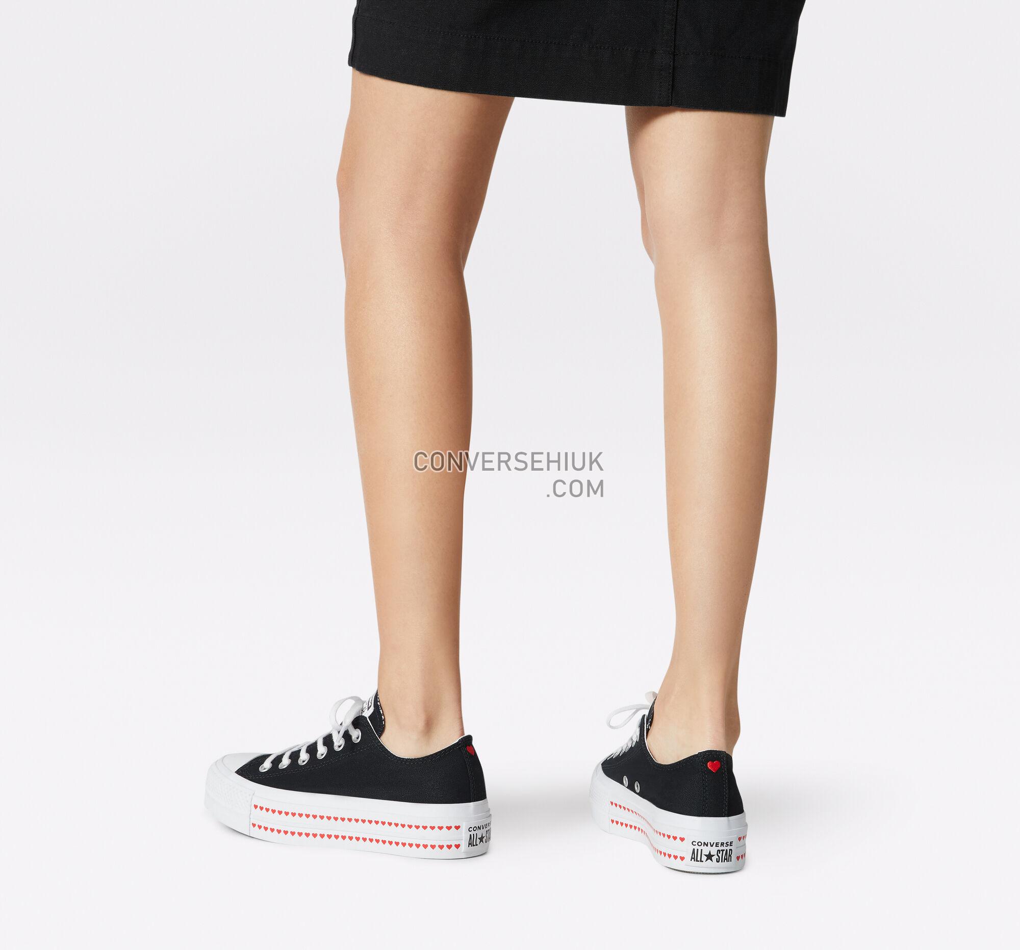 Converse Love Fearlessly Platform Chuck Taylor All Star Black/University Red/White 567158C Shoes