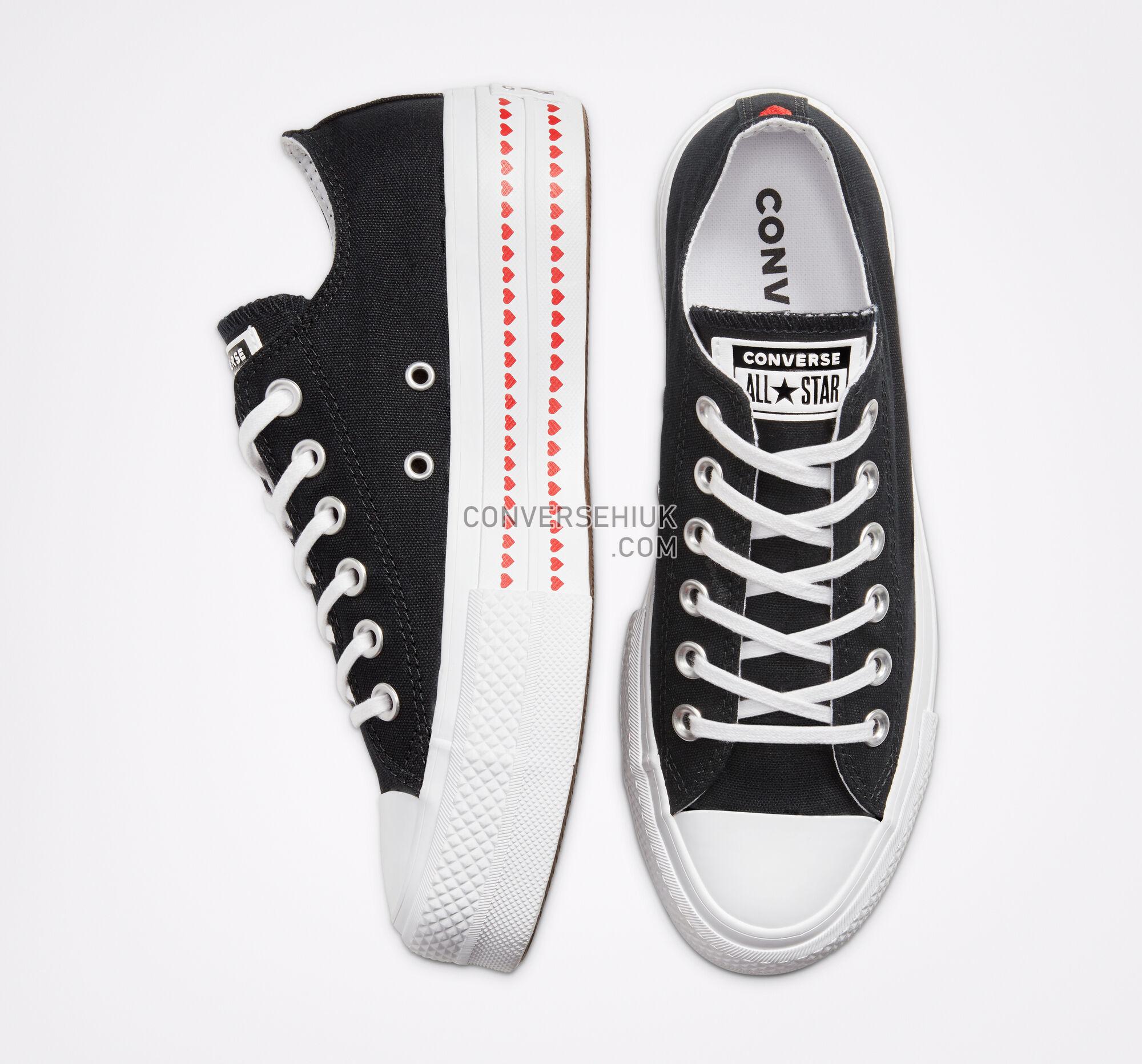 Converse Love Fearlessly Platform Chuck Taylor All Star Black/University Red/White 567158C Shoes