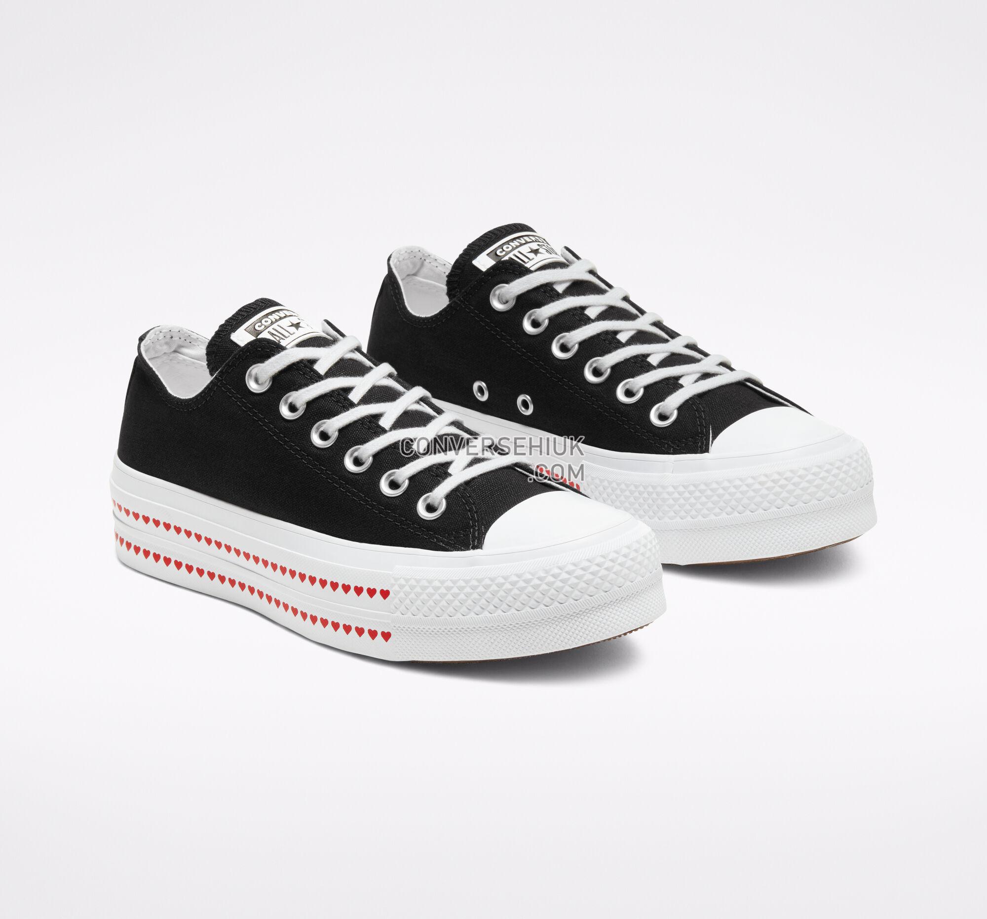 Converse Love Fearlessly Platform Chuck Taylor All Star Black/University Red/White 567158C Shoes